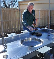 fish cleaning station installed at lake