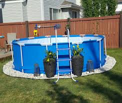 Above Ground Pool Landscaping Backyard Living Summer 12x12 Pool Weekend Project Hinterhof Pool Landschaftsbau Gunstiger Pool Pool Ideen