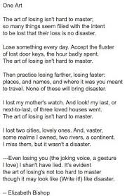 One Art Elizabeth Bishop Poemas Poesia Palabras