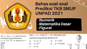 Dokumen download kumpulan soal dan kunci jawaban bahasa inggris. H 25 Prediksi Soal Soal Tkb Smup Unpad 2021 Numerik Matdas Figural Youtube