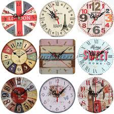 Vintage Rustic Wooden Wall Clock Antique Shabby Chic Retro Home Kitchen Decor Clock Wall Decor Clock Decor Shabby Chic Decor