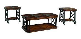 Exquisite frame with swan neck legs and a sublime metallic finish channel that hollywood regency flair. Ashley Furniture Signature Design Vinasville Occasional Table Set 1 Coffee Table And 2 End Tables Set Of 3 Medi Coffee Table Coffee Table Setting Table