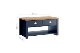 Add style to your home, with pieces that add to your decor while providing hidden storage. Winchester 2 Drawer Coffee Table In Navy Blue Oak Furnitureinstore