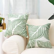 Add comfort and transform any couch, bed or chair into the perfect space! Amazon Com Embroidered Leaf Decorative Lumbar Pillow Cover Tropical Green Leaves Embroidery Pillow Case For Couch Sofa Bedroom Plant Monstera Leaf Pillow Cover Handmade Cotton Pillowcase Small 12 X20 Set Of 2 Home