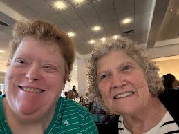 Myrtle the turtle Cook and Debbie Puckett, of OBI. Friends of Martha Adams  Hounchell.