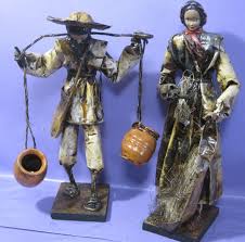 Vintage mexican folk art paper mache figures. Vintage Mexican Folk Art Paper Mache Doll Figurines Village People On Popscreen