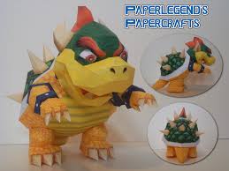 Super Mario 64 Bowser Paper Model Paperkraft Net Free Papercraft Paper Model Papertoy Bowser Super Mario Papercraft Download