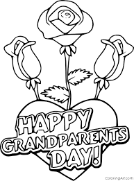 Click on a thumbnail of a coloring page and then either color the page online or print it out to color it with crayons. Happy Grandparents Day With Roses Coloring Page Coloringall