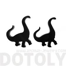Large Brontosaurus Dinosaur Silhouette Shaped Stud Earrings In Black Dotoly Learn how to paint a fun dinosaur. usd