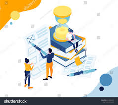 Vector Illustration Business Education Graphics Design A Person Solves The Tests And Passes The Exa Business Education Graphic Design Logo Vector Illustration