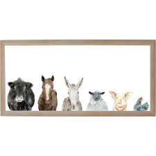 Petal Lane Farm Animals Rustic Brown Frame Magnetic Memo Board Mb10824 The Home Depot Baby Farm Animals Farm Animal Nursery Farm Nursery Theme