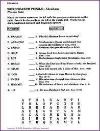 Word Search Abraham And Sarah Young Kids Kids Korner Bible Activities For Kids Printable Bible Activities Vacation Bible School Lessons