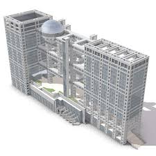 3d Model Of Fuji Television Headquarters 3d Model Architecture Model 3d Model Architect Design