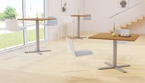 Our Siennaseries Hospitalitytables Offer An Open Environment For Meetings Or Gatherings Officedecor Workspace Furnituredesign W Adjustable Height Desk Lounge Areas Innovation Design