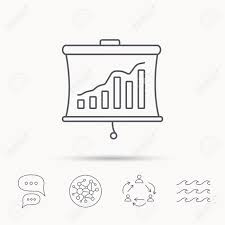 Statistic Icon Presentation Board Sign Growth Chart Symbol