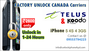 We'll show you the unlock code and send a confirmation email with the code in it. Unlock Jailbreak Iphone In Hyderabad Factory Unlock Canada Carriers Telus Koodo Iphone 5 4s 4 3gs For Just 2600 Rupees Unlock Time 1 24 Hours Call Us 91 9553794223 Email Info Unlockiphonehyd Com Facebook