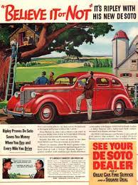 1938 Ripley S Believe It Or Not Desoto Car Print Ad By Vividiom 9 00 Desoto Cars Vintage Ads Classic Cars Vintage