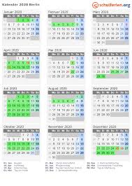Laden sie unseren kalender 2021 mit den feiertagen für bayern in den formaten pdf oder png. Kalender 2020 Ferien Berlin Feiertage