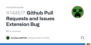 Github Pull Requests and Issues Extension Bug · Issue #144517 ·  microsoft/vscode · GitHub