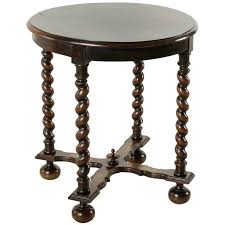 As a support leg on a piece on queen ann. Late 19th Century French Hand Carved Oak Round Side Table With Barley Twist Legs 1stdibs Com Side Table Round Side Table Table