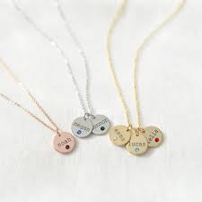 Birthstone Jewelry For Grandma Custom Birthstone Name Disk Necklace Mommy Necklace Wth Kids Baby Children S Name Personalized Birthstone Jewelry Grandma Gift Idea 182