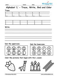 We provide the best quality printable worksheet related to . Alphabet Letter L Trace Write Find Color Free Printable Pdf