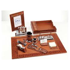 Starting from 4 accessories to 14 accessories with different prices. Classic Tan Crocodile Premier Leather Desk Set Paolo Guzzetta