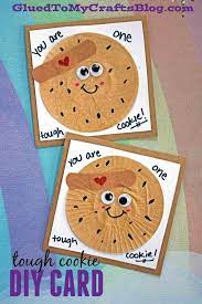 Here is an easy to make get well soon card that you can give your loved ones and make them feel loved when they are unwell. Cupcake Liner You Are One Tough Cookie Get Well Soon Card Kid Craft Idea Gluedtomycrafts Craftideasforto Kids Cards Winter Crafts For Kids Homemade Cards