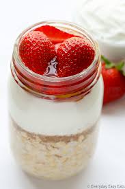 The greek yogurt + mixed berries + oatmeal combo is just a classic that'll never get old. Strawberry Overnight Oats With Greek Yogurt Everyday Easy Eats
