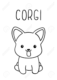Free printable welsh corgi coloring pages for kids of all ages. Coloring Pages Black And White Cute Kawaii Hand Drawn Corgi Royalty Free Cliparts Vectors And Stock Illustration Image 143131234