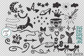 Download Magical Unicorn Mermaid Princess Doodles Bundle Svg Cutting Elements By Kartcreation Thehungryjpeg Com