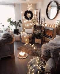25 Scandi Christmas Living Room Decor Ideas Christmas Decorations Living Room Christmas Living Rooms Bohemian Style Interior