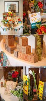 A Gender Neutral Children S Book Themed Baby Shower On To Baby Storybook Baby Shower Baby Shower Book Baby Shower Vintage