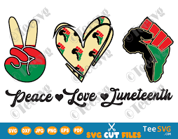 Free svg cut files png, dxf & eps vector file for personal and commercial purpose. Peace Love Juneteenth Svg Png Shirt Image Black Pride Freedom Independence Day June 19th 1865 Teesvg Etsy Pinterest