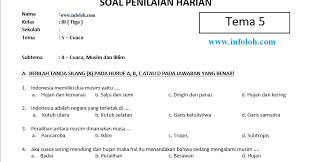 Soal pat tema 8 ini sudah dilengkapi dengan kunci jawaban. Soal Tematik Kelas 3 Sd Tema 5 Cuaca Subtema 4 Kurikulum 2013 Cuaca Musim Dan Iklim Dan Kunci Jawaban Infoloh Com