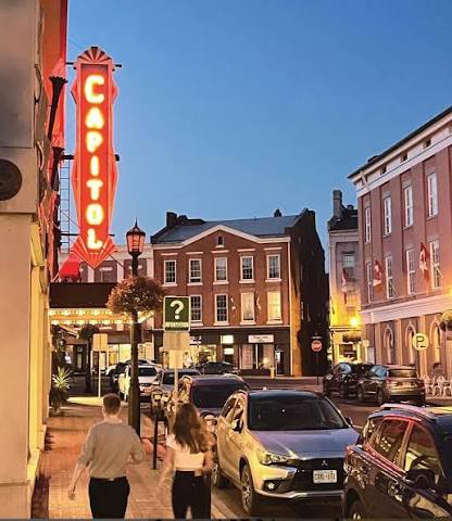 Photo of downtown Port Hope at night