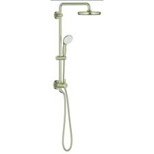 Grohe 2 Spray 8 25 In Dual Shower Head And Handheld Shower Head In Brushed Nickel 26123en1 Shower Systems Shower Heads Dual Shower Heads