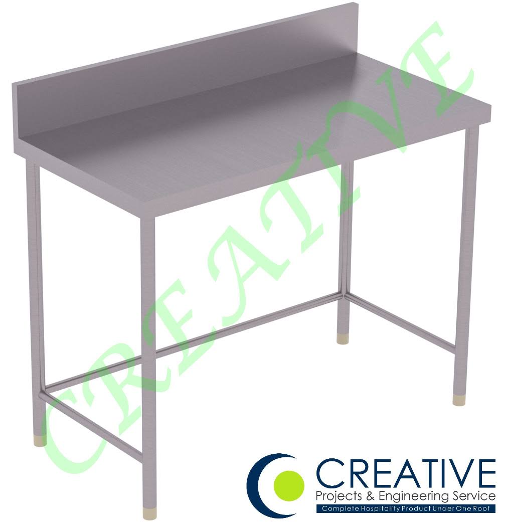ss work table with backsplash