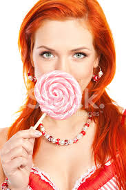 Woman With Lollipop Stock Photo