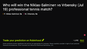 July 19, 2026: Niklas-Salminen vs Vrbensky Tennis Prediction Market