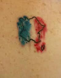 France Outline Tattoo With French Flag Colors Tattoos France Tattoo France Tattoo Ideas