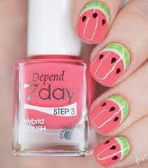 50 Beautiful Nail Art Ideas That Are Easy To Do At Home Gel Nail Art Designs Watermelon Nails Watermelon Nail Art