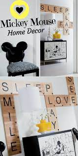 I Love Mickey Mouse This Black White Cabinet Is Just Beautiful And Looks Great With The Mickey Chair Next To It But Scrabble Wall Home Decor Inviting Home