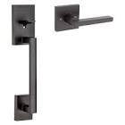 San Clemente Bottom Handle Set with Halifax Lever, Iron/Black Weiser