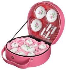 Amazon Com Tea Set Carry Case Toys Games Lydia Toy Tea Set Miniature Tea Set Girls Tea Party