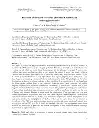 Pdf Sickle Cell Disease And Associated Problems Case Study Of Homozygous Sicklers