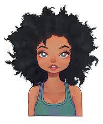 Natural Hair Green Eyed Woman Of Color Curly Hair Cartoon How To Draw Hair Curly Hair Drawing