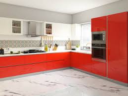 Red beckons for our attention like no other color. Carnival Red And Frosty White Theme Modular Kitchen India Homelane