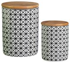 5 out of 5 stars (13) 13 reviews $ 4.99. Cylindrical Ceramic Canister With Bamboo Lid Set Of 2 White Contemporary Kitchen Canisters And Jars By Virventures Houzz