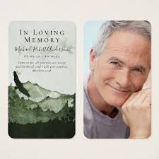 Begravningskort för bergsfoto visitkort